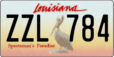 LA license plate ZZL784