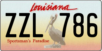 LA license plate ZZL786