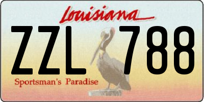 LA license plate ZZL788