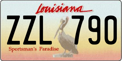 LA license plate ZZL790