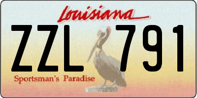 LA license plate ZZL791