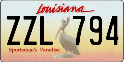 LA license plate ZZL794