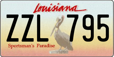 LA license plate ZZL795