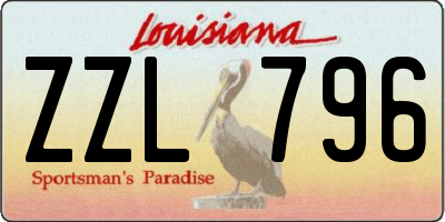 LA license plate ZZL796