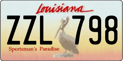 LA license plate ZZL798