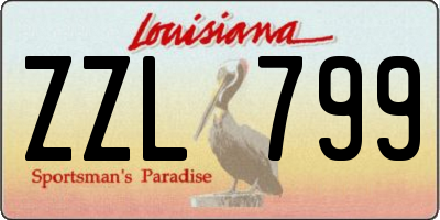 LA license plate ZZL799