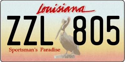 LA license plate ZZL805