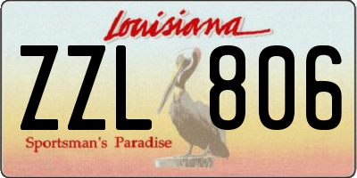 LA license plate ZZL806