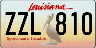 LA license plate ZZL810