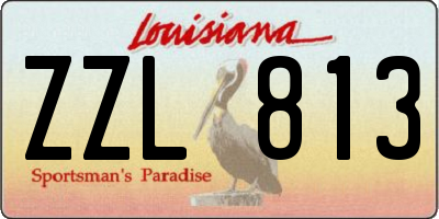 LA license plate ZZL813