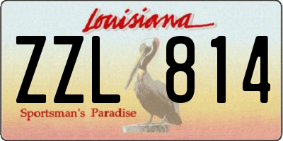 LA license plate ZZL814