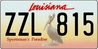 LA license plate ZZL815