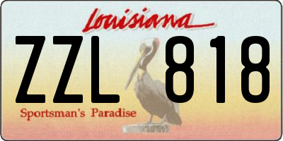 LA license plate ZZL818