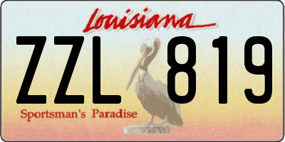 LA license plate ZZL819