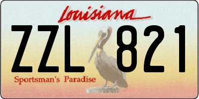 LA license plate ZZL821