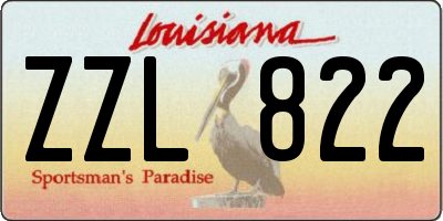 LA license plate ZZL822