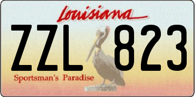 LA license plate ZZL823