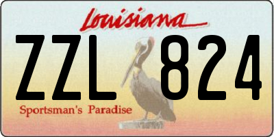 LA license plate ZZL824