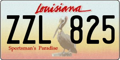 LA license plate ZZL825