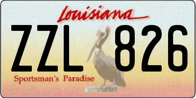 LA license plate ZZL826