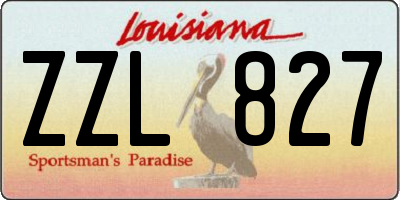 LA license plate ZZL827