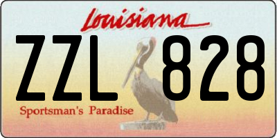 LA license plate ZZL828