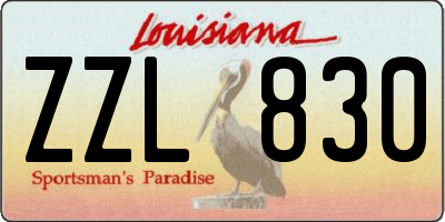 LA license plate ZZL830