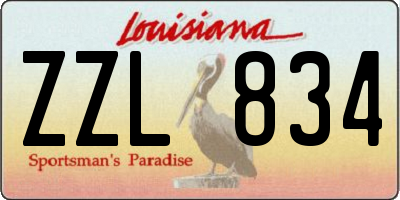 LA license plate ZZL834