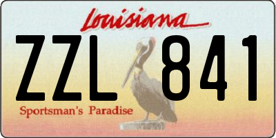 LA license plate ZZL841