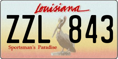 LA license plate ZZL843