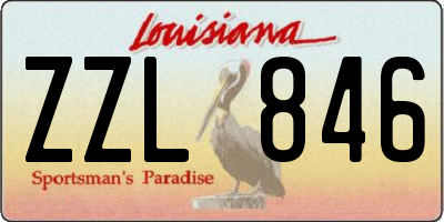 LA license plate ZZL846