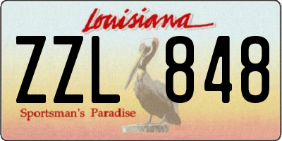 LA license plate ZZL848