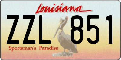 LA license plate ZZL851