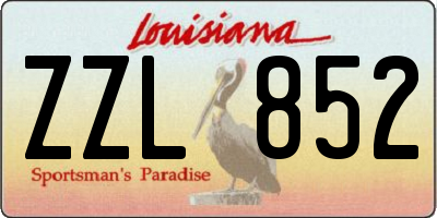 LA license plate ZZL852