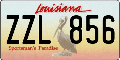 LA license plate ZZL856