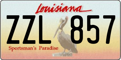 LA license plate ZZL857