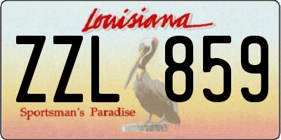 LA license plate ZZL859