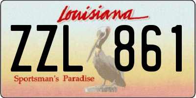 LA license plate ZZL861