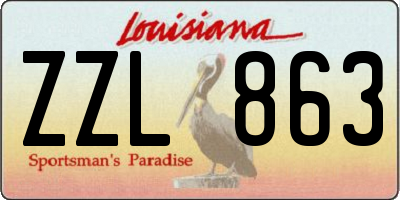 LA license plate ZZL863