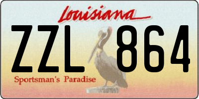 LA license plate ZZL864