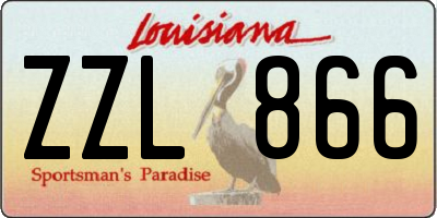 LA license plate ZZL866