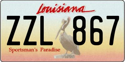 LA license plate ZZL867