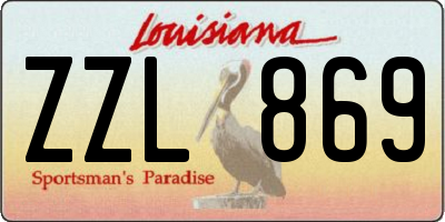 LA license plate ZZL869