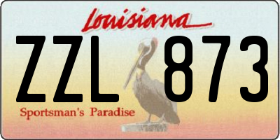 LA license plate ZZL873