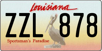 LA license plate ZZL878