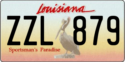 LA license plate ZZL879