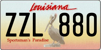 LA license plate ZZL880