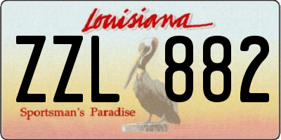 LA license plate ZZL882