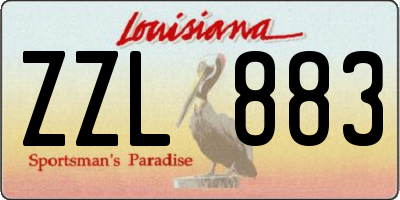 LA license plate ZZL883