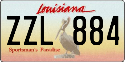 LA license plate ZZL884